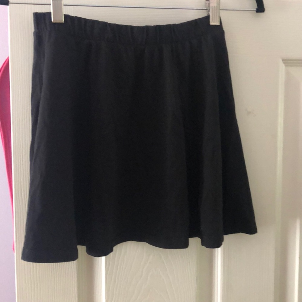 Plain black skater skirt